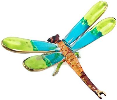 Photo 2 of 3" Long Tiny Crystal Dragonfly Hand Blown Clear Glass Art Insect Miniature Figurine Animals Collectible Decor
