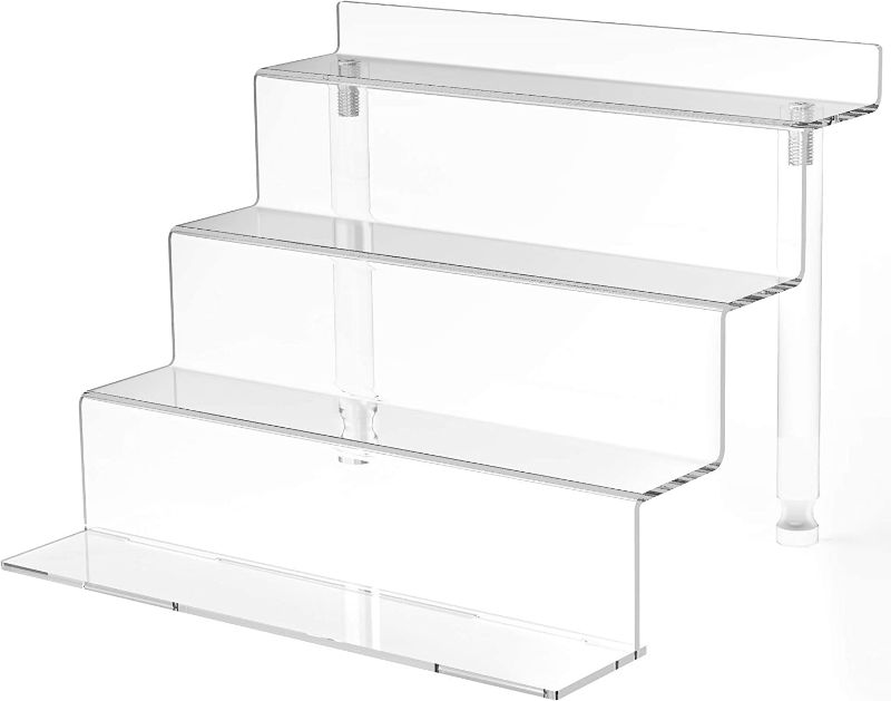 Photo 1 of Acrylic Riser Display Shelf, 4 Tier Perfume Organizer, Display Riser for Amiibo Funko POP Figures, Tiered Display Stand Small Risers for Display, Acrylic Display for Decoration and Organizer NEW 