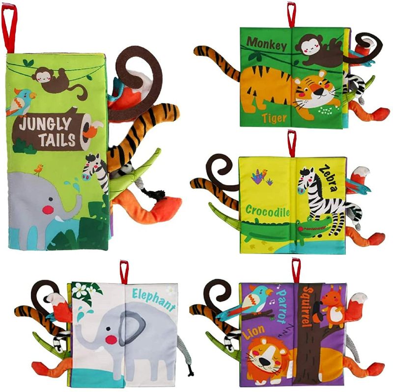 Photo 1 of beiens Baby Books Toys, Touch and Feel Crinkle Cloth Books for Babies, Infants & Toddler, Early Development Interactive Car & Stroller Soft Toys Gifts for Boys & Girls (Jungle Tails-1 Book) NEW