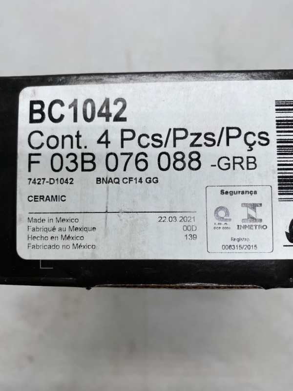 Photo 3 of BOSCH BC1042 QuietCast Premium Ceramic Disc Brake Pad Set - Compatible With Select BMW 525i, 528i, 528i xDrive, 528xi, 530i, 530xi, 535i xDrive, 535xi, X5, X6; REAR BC1042 Ceramic Rear NEW