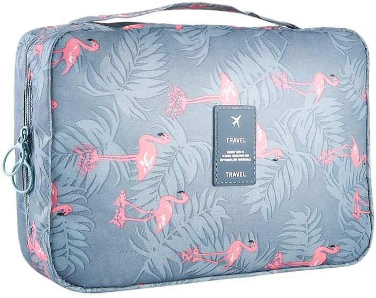 Photo 1 of Hanging Travel Toiletry Bag Blibly Makeup Cosmetic Organizer Bag for Woman and Girls Bathroom and Shower Organizer Bag Waterproof (10.6x7.3x3.3 inch, Light Blue(Flamingo)) NEW