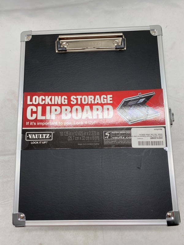 Photo 2 of CASE of 10 - Ideastream Locking Storage Clipboard-Locking Storage Clipboard, 8-1/2"x11", Black/Chrome NEW 