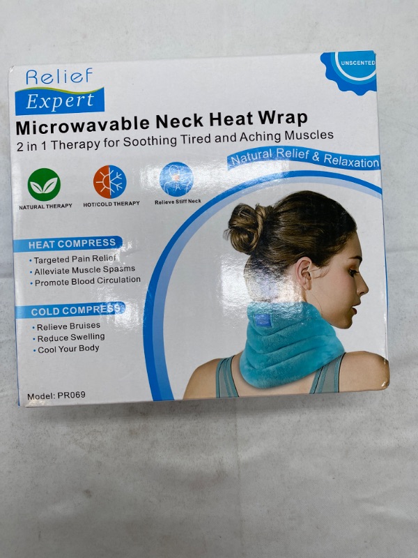 Photo 3 of Relief Expert Hands-Free Neck Heating Pad Microwavable Heated Neck Wrap for Pain Relief, Microwave Neck Warmer for Hot Cold Therapy  NEW 