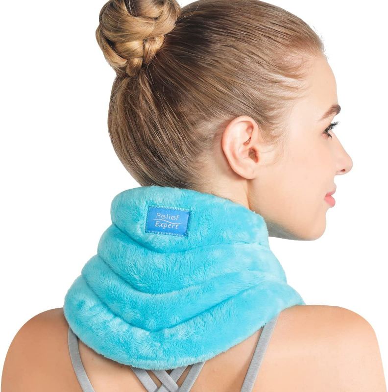 Photo 1 of Relief Expert Hands-Free Neck Heating Pad Microwavable Heated Neck Wrap for Pain Relief, Microwave Neck Warmer for Hot Cold Therapy  NEW 