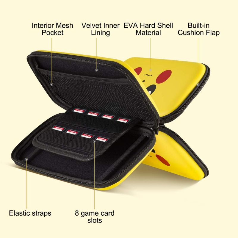 Photo 2 of JINGDU Carrying Case for Nintendo Switch Lite, Protective Portable Hard Shell Travel Cover Bag with 8 Game Card Slots for Switch Lite Games & Accessories NEW 