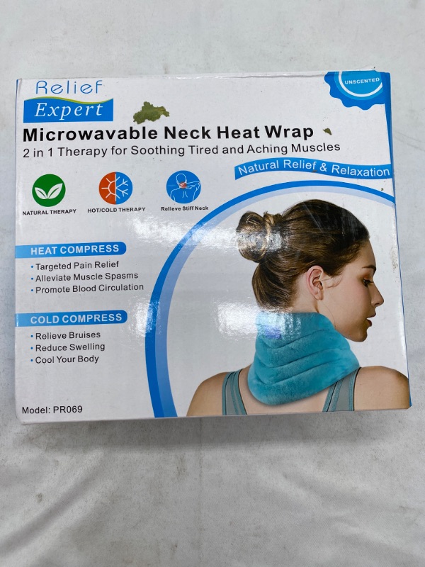 Photo 3 of Relief Expert Hands-Free Neck Heating Pad Microwavable Heated Neck Wrap for Pain Relief, Microwave Neck Warmer for Hot Cold Therapy NEW