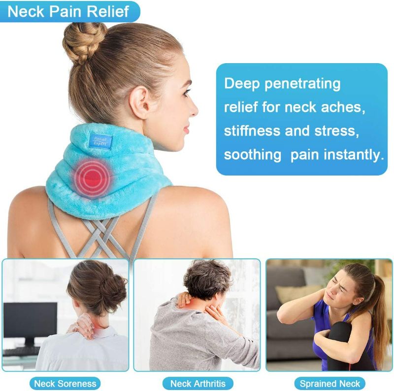 Photo 2 of Relief Expert Hands-Free Neck Heating Pad Microwavable Heated Neck Wrap for Pain Relief, Microwave Neck Warmer for Hot Cold Therapy NEW