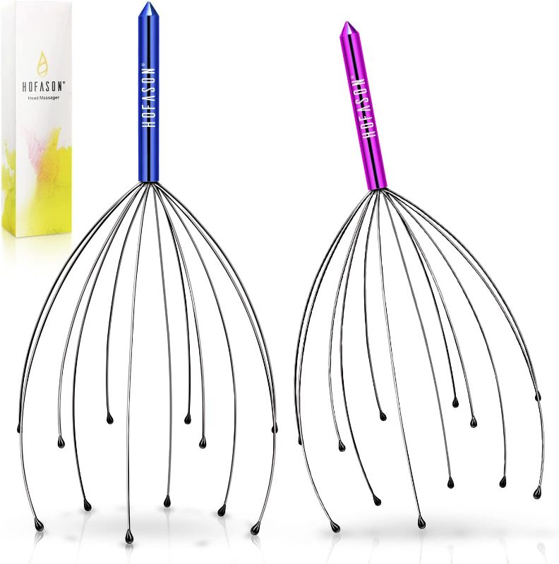 Photo 1 of 2 Pack HOFASON Scalp Massager, Handheld Head Massager Tingler, Scratcher for Deep Relaxation, Hair Stimulation and Stress Relief (2 Pack, Random Colors) NEW 