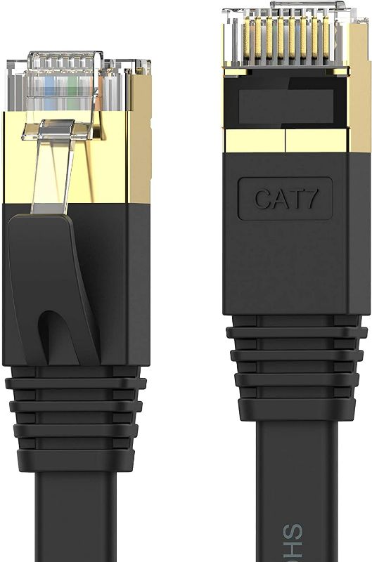 Photo 1 of 2 Pack Cat 7 Ethernet Cable 25 ft High Speed 10Gbps 600MHz, Shielded Ethernet Cord, LAN Cable with RJ45, Weatherproof Flat Internet Network Patch Cord, Fast LAN Wire for Gaming, PS5/4/3, Xbox, Modem, Router (White) NEW