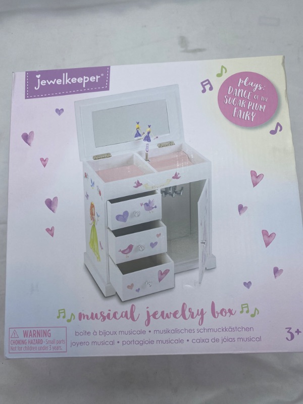 Photo 2 of Jewelkeeper Unicorn Musical Jewelry Box with 3 Pullout Drawers, Fairy Princess and Castle Design, Dance of the Sugar Plum Fairy Tune NEW 