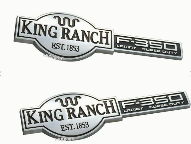 Photo 1 of 2pcs King Ranch F-250 Emblems, 3D Badges Door S Tailgate Sticker Decals Replacement for Ford F250 NEW