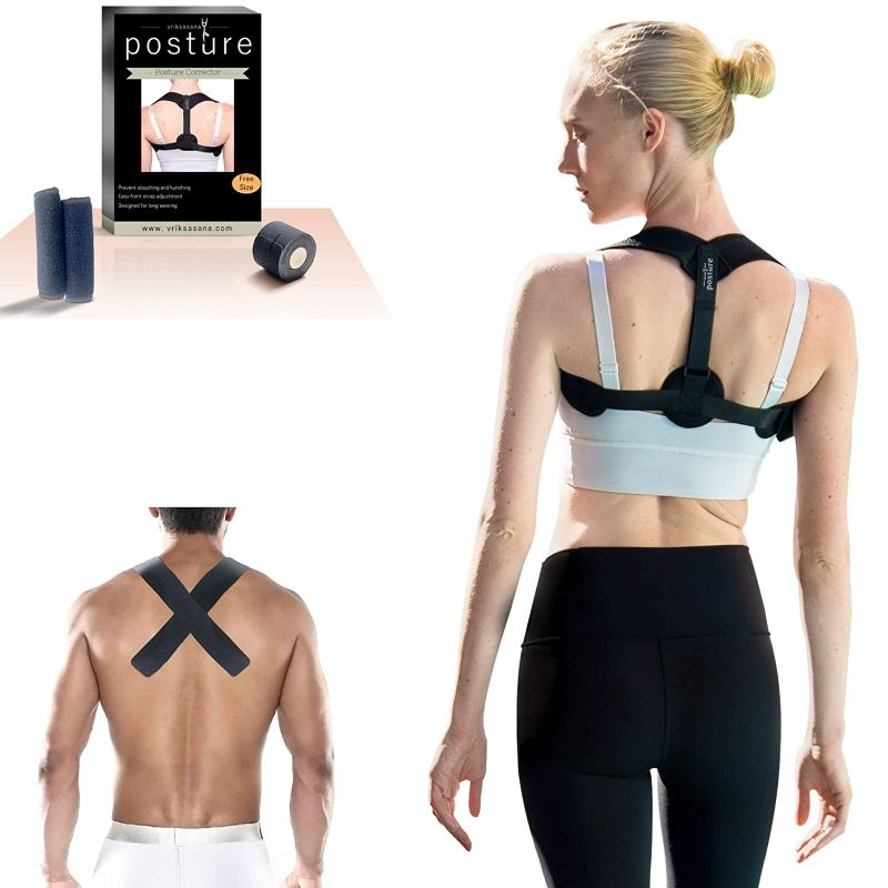 Photo 1 of Vriksasana Back Posture Corrector and Shoulder Support for Women & Men & Teen to Prevent Slouching and Relieve Back & Neck Pain | Bonus 2" Kinesiology Tape and Underarm Pads | Comfortable & Discreet NEW