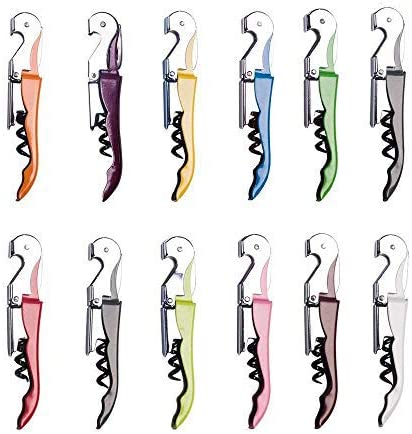 Photo 1 of  12 Packs Corkscrew Wine Opener Stainless Steel Fold Beer or Bottle Opener Serrated Foil Cutter,Perfect for Bars,Restaurants,Family,Company Party (12 Color)