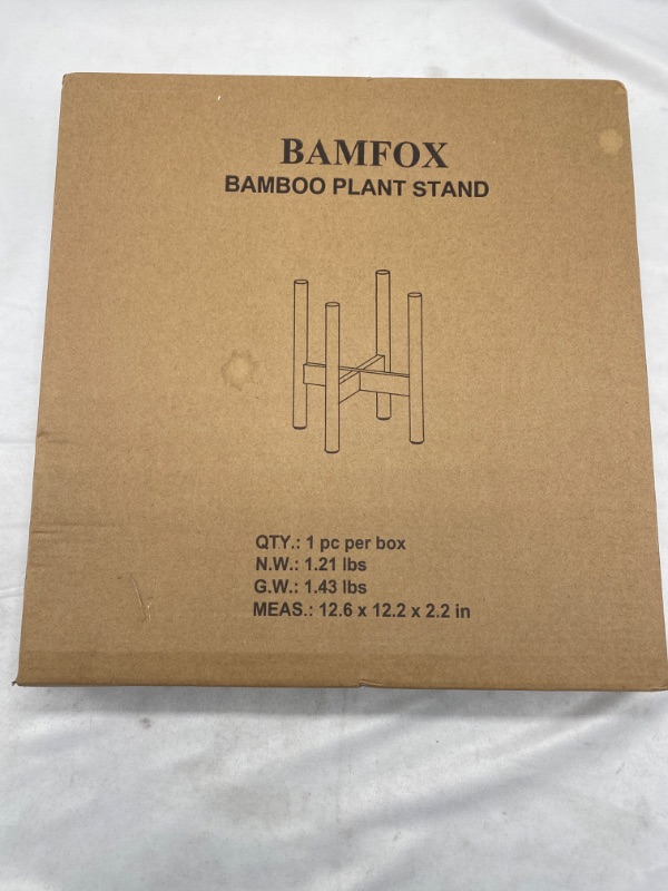 Photo 2 of Bamfox Bamboo Plant Stand 16.5 x 12.2 x 2.2 Indoor Plant Stand NEW