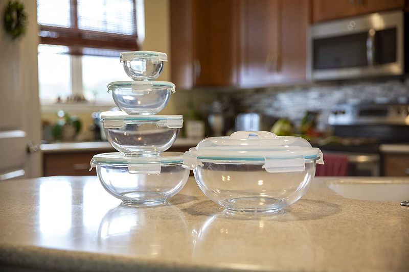 Photo 2 of HT Burg 10-Piece Nesting Glass Mixing/Storage Bowls with Leak proof airtight Snap locking lids| Oven and Microwave Safe NEW