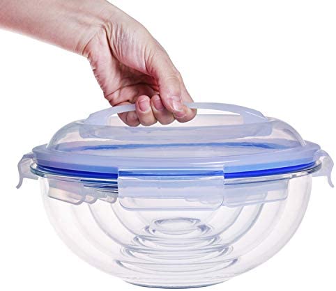 Photo 1 of HT Burg 10-Piece Nesting Glass Mixing/Storage Bowls with Leak proof airtight Snap locking lids| Oven and Microwave Safe NEW