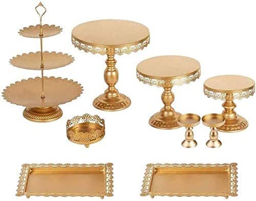 Photo 1 of 9 Pieces Set of Iron Cake Stand Cupcake Stand Set for Weddings and Birthdays NEW 