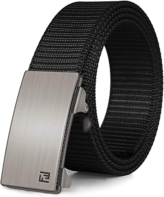 Photo 1 of FAIRWIN Men's Ratchet Web Belt,1.25 inch Nylon Automatic Buckle Belt ,No Holes Invisible Belt for Men NEW 