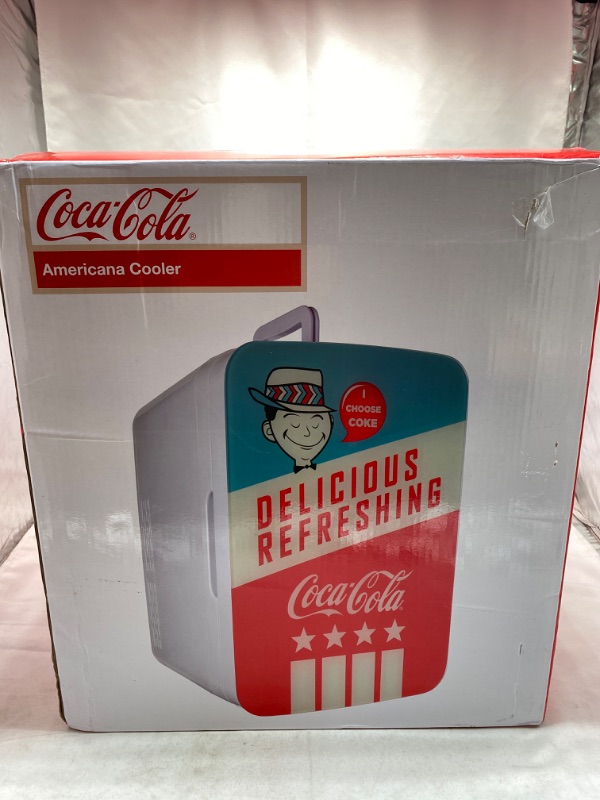 Photo 3 of Cooluli Retro Coca-Cola Mini Fridge for Bedroom - Car, Office Desk & College Dorm Room - 10L/12 Can Small Refrigerator - AC/DC 12V Portable Cooler & Warmer for Food, Drinks & Skincare (Coke, Vintage) NEW 