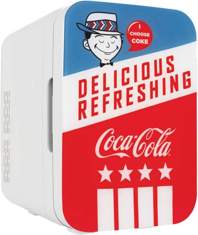 Photo 1 of Cooluli Retro Coca-Cola Mini Fridge for Bedroom - Car, Office Desk & College Dorm Room - 10L/12 Can Small Refrigerator - AC/DC 12V Portable Cooler & Warmer for Food, Drinks & Skincare (Coke, Vintage) NEW 