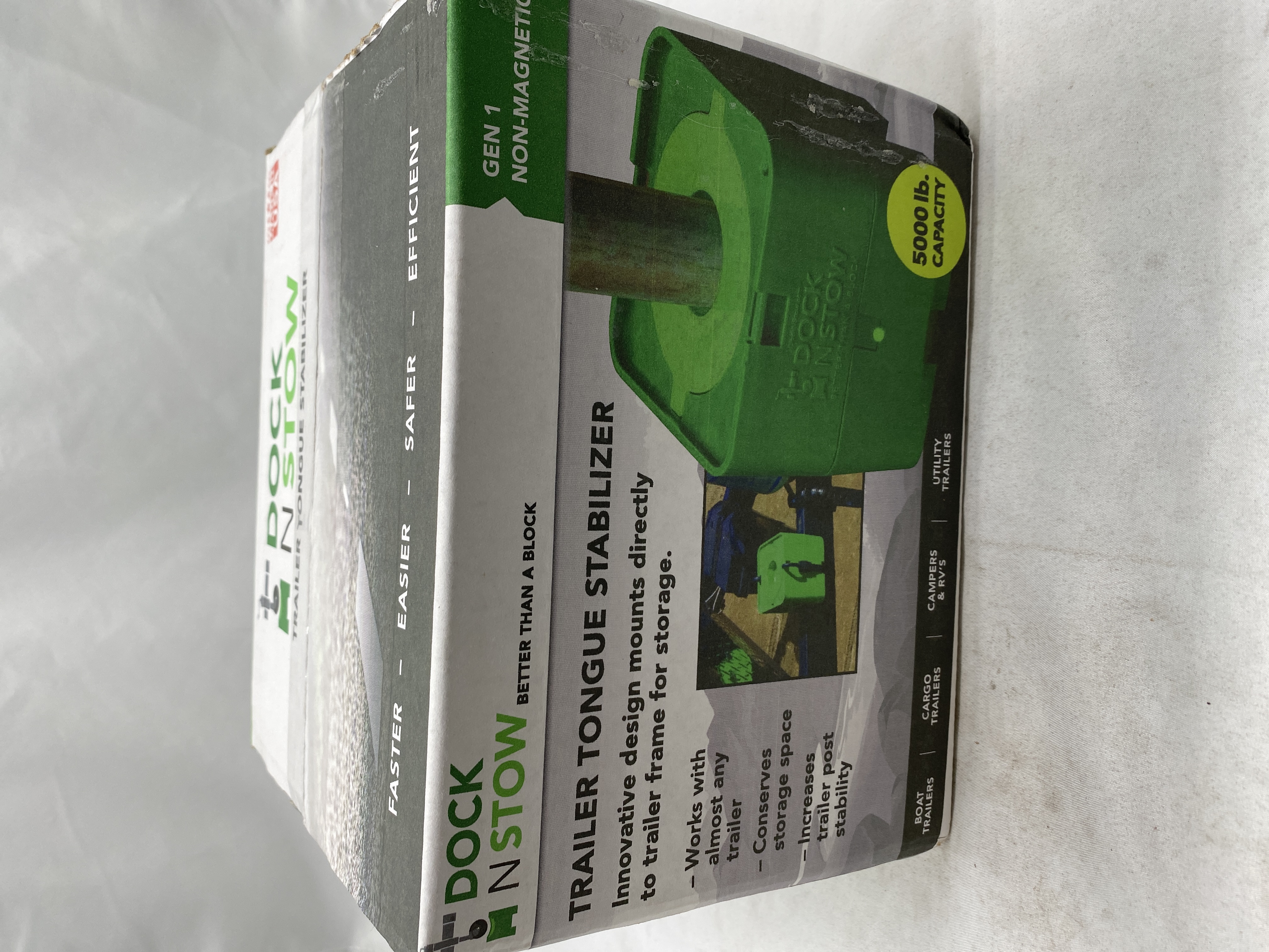 Photo 2 of Dock N Stow Trailer Jack Block, RV Tongue Stand Stores on Frame, Fits Most Jack, Post, Foot, or Wheel, for Camper, Pop Up, Boat, or Travel Trailer, Green GEN1 NEW