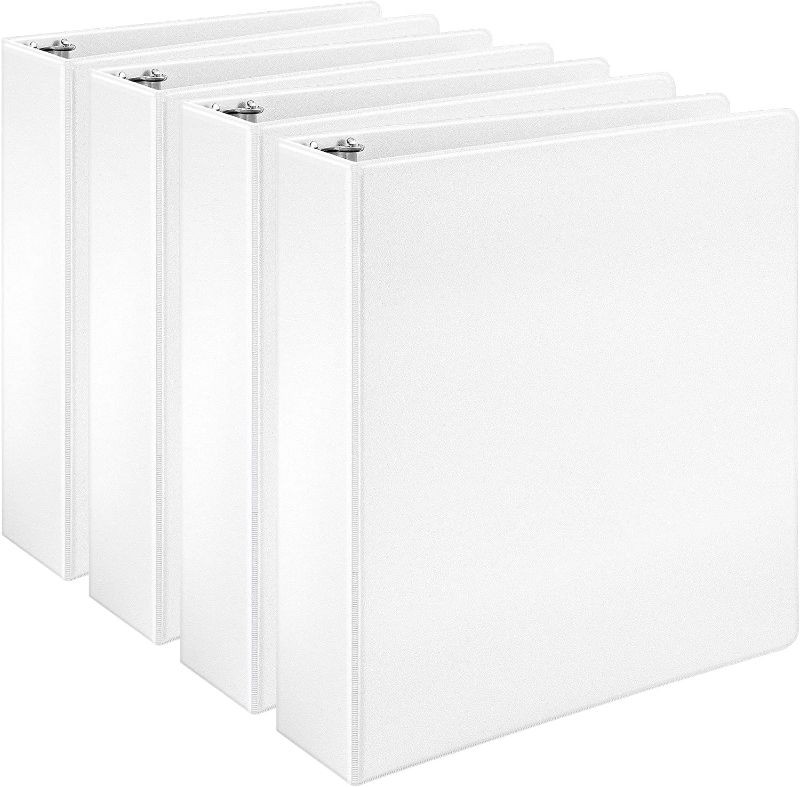 Photo 1 of Amazon Basics 3 Ring Binder with 2 Inch Black, 4-Pack