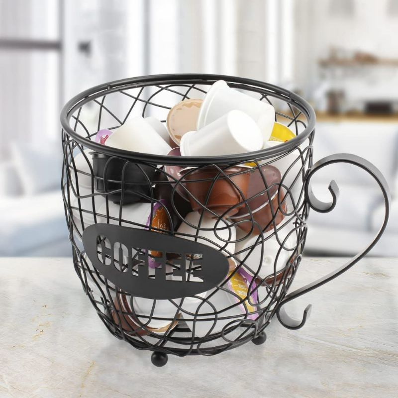 Photo 2 of Homemtum Metal Coffee Pod Organizer Basket NEW 