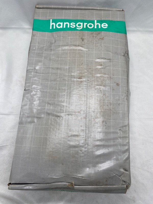 Photo 2 of hansgrohe Raindance E 14-inch Showerhead Premium Modern 1-Spray RainAir Air Infusion with Airpower with QuickClean in Chrome, 27381001 3.00 x 7.50 x 14.25" Chrome (Packaging have a  liquid damage) NEW