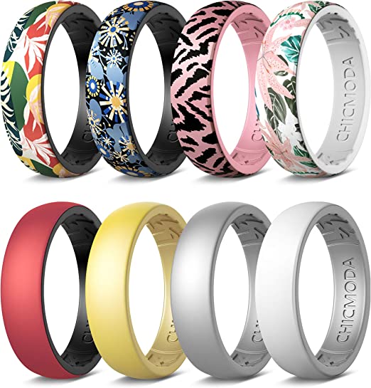 Photo 1 of Silicone Rings Women, Women Silicone Wedding Rings,8 Colorful Rings,Breathable Design,Fashion,Lightweight,Durable,Comfortable,Safe for Fitness Workout,6.8mm Wide2.0mm Thick,Size 10 NEW