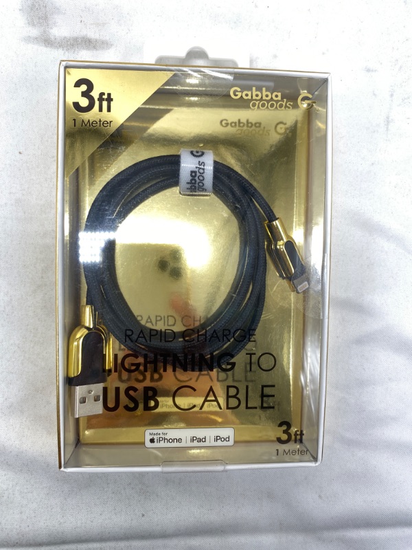 Photo 1 of 3" Gabba Goods Rapid Charger Lighting to USB Cable NEW 