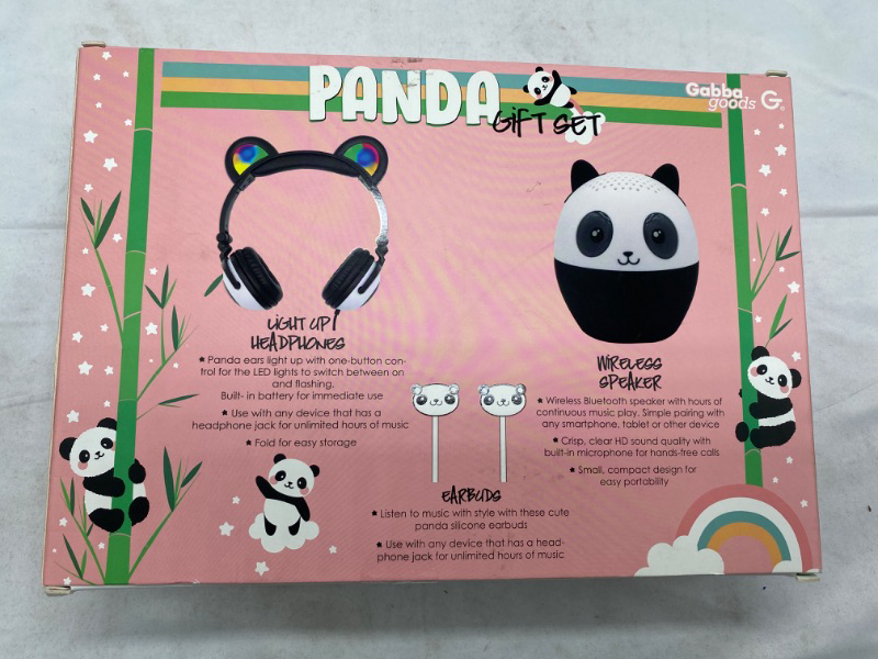 Photo 1 of Panda Gift Set  Light Up Headphones, Wireless Speaker, Earbuds NEW 