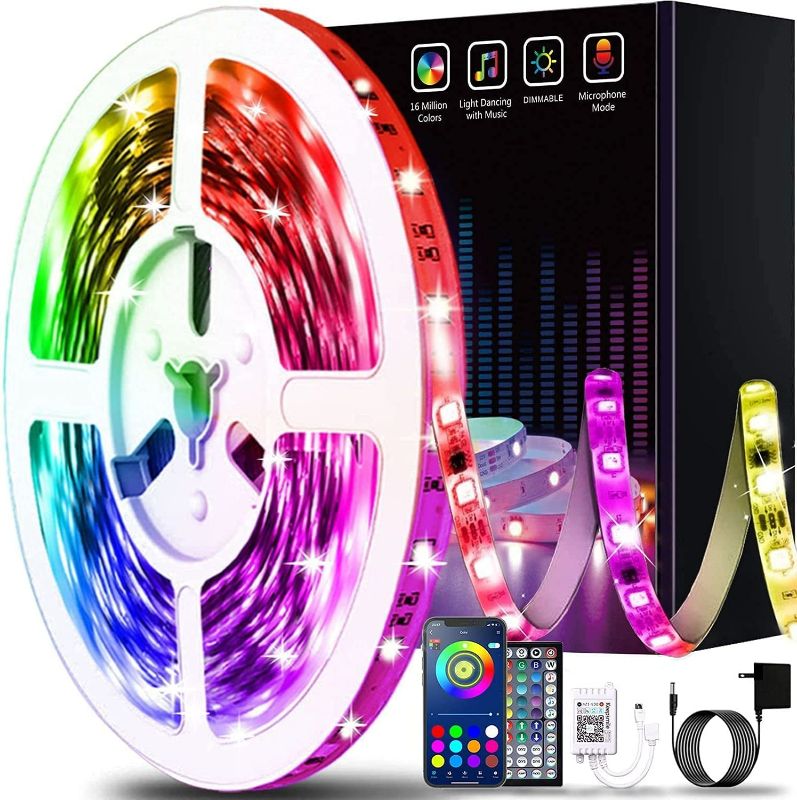 Photo 1 of Keepsmile 50ft Led Lights for Bedroom, APP Control Music Sync Color Changing Led Light Strips Led Strip Lights with Remote for Room Home Decoration NEW 