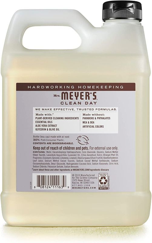 Photo 2 of Mrs. Meyer's Hand Soap Refill, Made with Essential Oils, Biodegradable Formula, Lavender, 33 fl. oz NEW 