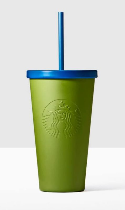 Photo 1 of Starbucks Stainless Steel Cold Cup (16 Ounce, Army Green) NEW 