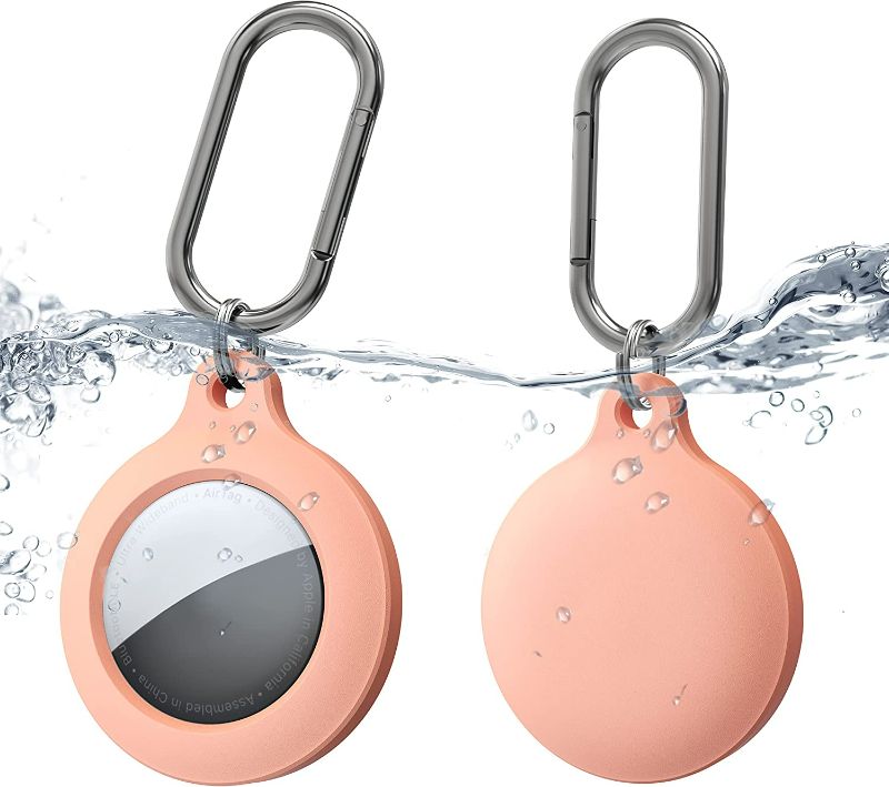 Photo 1 of DamonLight 2-Pack IPX6 Waterproof Airtag Case for AirTag Keychain, Air Tag Holder Raised Bumper Scratch-Proof Airtags Accessories Protective Cover (Flamingo) NEW