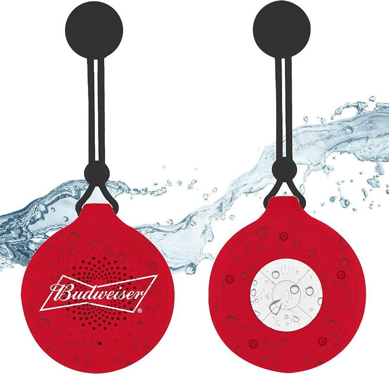 Photo 1 of Budweiser Hanging Shower Speaker - HD Quality Sound - Durable & Splash Proof - Built in Microphone - Perfect for Showers & Baths - Rechargeable Battery NEW 