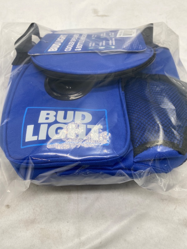 Photo 2 of Bud Light Soft Cooler Bag with Built-in Rechargeable Wireless Bluetooth Speakers Foldable Small and Portable Durable and Material Compatible for Smartphones, Tablets & MP3 Players NEW 