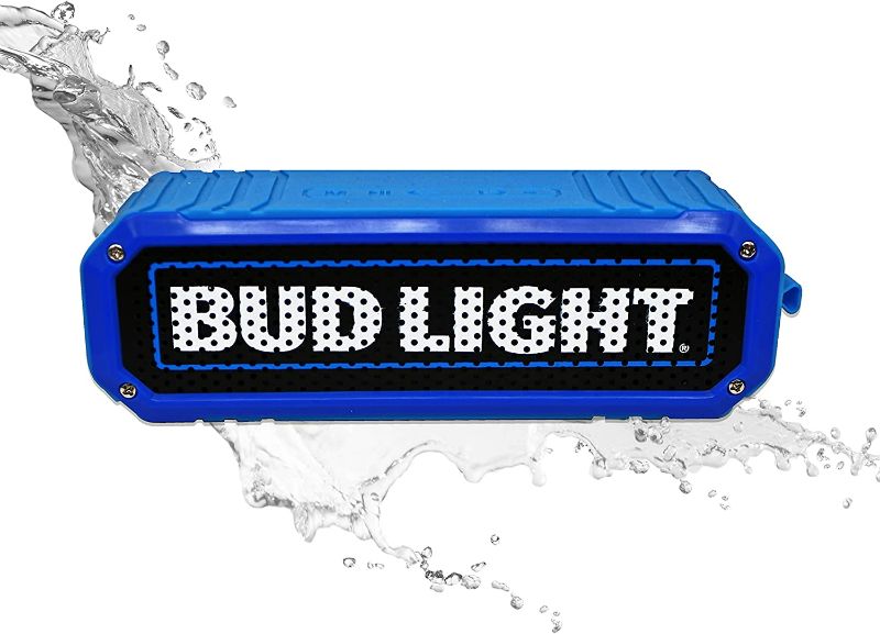 Photo 1 of Bud Light Wireless Portable Bluetooth Speaker Water-Resistant, & Shockproof Led Flashlight Built-in Microphone & Rechargeable Battery Include USB Charging & 3.5 Aux Cable NEW