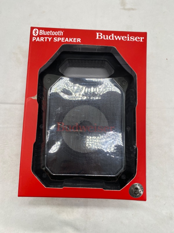Photo 2 of Budweiser Portable Bluetooth Wireless Speaker with Led Lighting 1200mah Rechargeable Battery Premium Bass & Clear Music Zero Distortion Connect with USB TF Card NEW