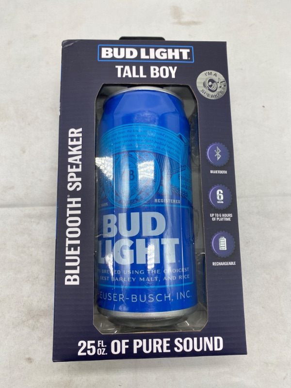 Photo 2 of Bud Light Bluetooth Beer Can Speaker Wireless Audio Sound Stereo Portable Travel Stereo Speaker Easy to Carry & Light Weight Universal Speakers  NEW
