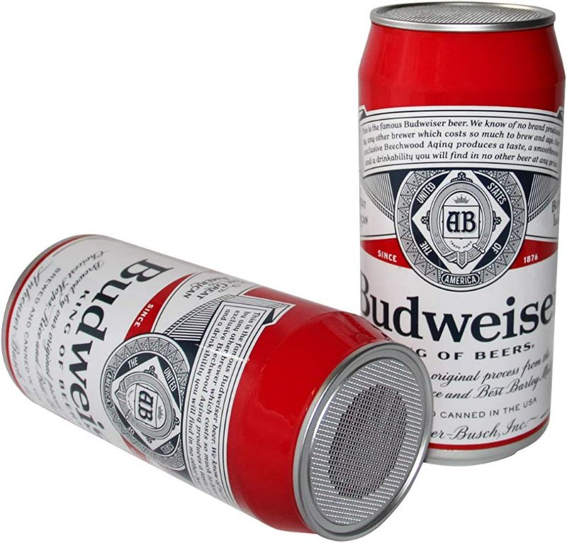 Photo 1 of Budweiser Bluetooth Beer Can Speaker Wireless Audio Sound Stereo Portable Travel Stereo Speaker Easy to Carry & Light Weight Universal Speakers NEW
