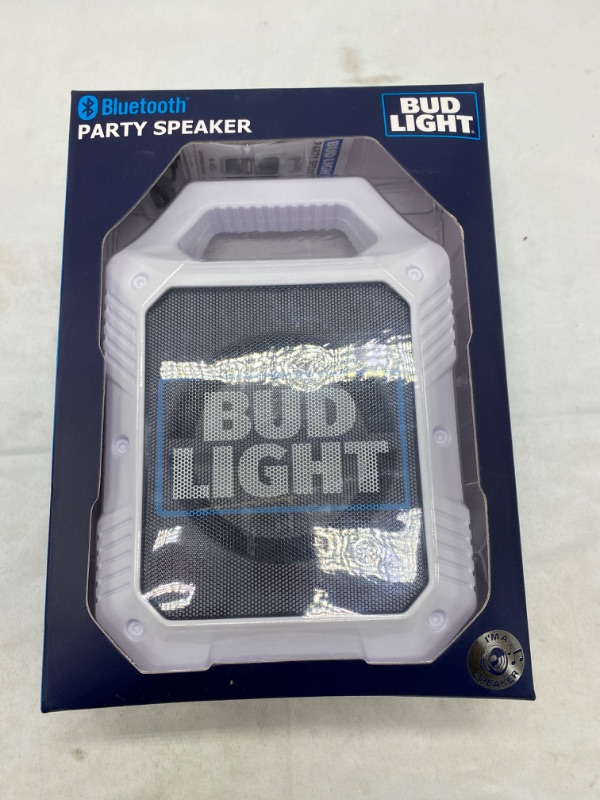 Photo 2 of Bud Light Portable Bluetooth Wireless Speaker with Led Lighting 1200mah Rechargeable Battery Premium Bass & Clear Music Zero Distortion Connect with USB TF Card NEW