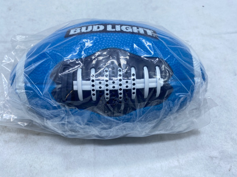 Photo 2 of Bud Light Portable Football Bluetooth Speaker Wide Range Wireless Speakers with Rechargeable Battery IPX6 Waterproof Music Device (Does not come with a Charger but Compatible with any Android Chrger) NEW 