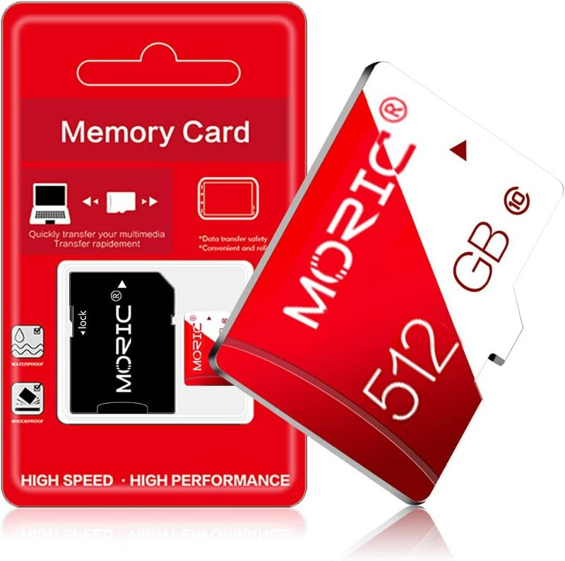 Photo 1 of 512GB Memory Card Class 10 Micro SD Card for Camera?Home Monitoring Systems and Smartphone TF Memory Cards with a SD Card Adapter NEW 
