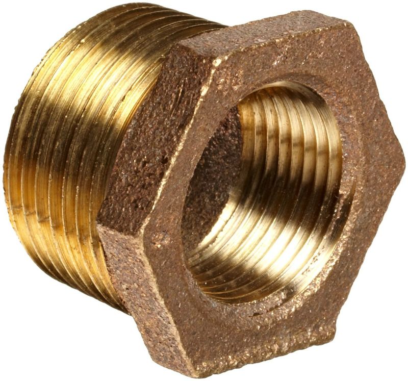 Photo 1 of Anderson Metals - 38110-2412 Brass Threaded Pipe Fitting, Hex Bushing, 1-1/2" Male x 3/4" Female NEW 