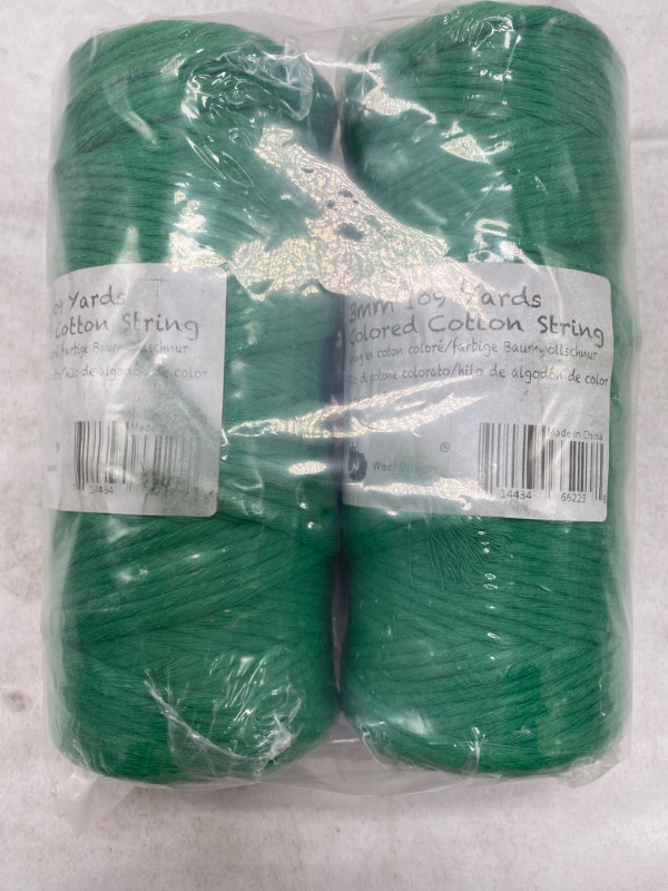 Photo 2 of 3mm x 109Yards Macrame Cord Thick Natural Cotton Macrame Rope GREEN NEW 