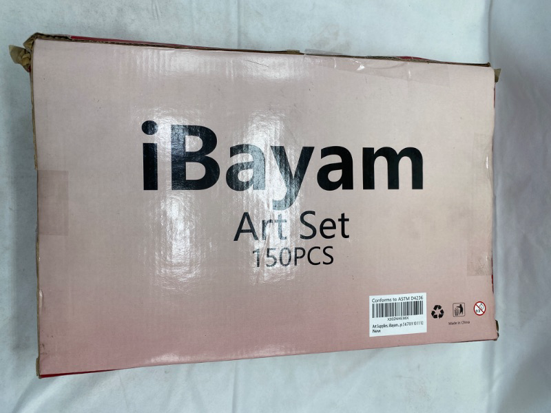 Photo 2 of Art Supplies, iBayam 150-Pack Deluxe Wooden Art Set Crafts Drawing Painting Kit with 1 Coloring Book, 2 Sketch Pads, Creative Gift Box for Adults Artist Beginners Kids Girls Boys NEW