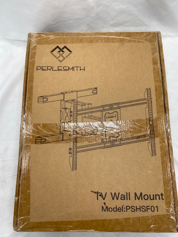 Photo 2 of PERLESMITH Full Motion TV Wall Mount for Most 37-84 Inch Flat Curved Screen, Wall Bracket with Articulating Arms Swivel Tilt Leveling Fits 8”-16" Wood Studs Holds up to 132lbs  NEW
