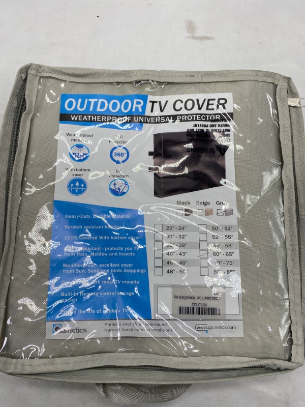 Photo 3 of Outdoor TV Cover 65 Inch Waterproof and Weatherproof TV Covers | Outdoor TV Enclosure | Smart Shield TV Screen Protector for Outside TV | Cover for Moving | TV Display Protectors – Gray NEW