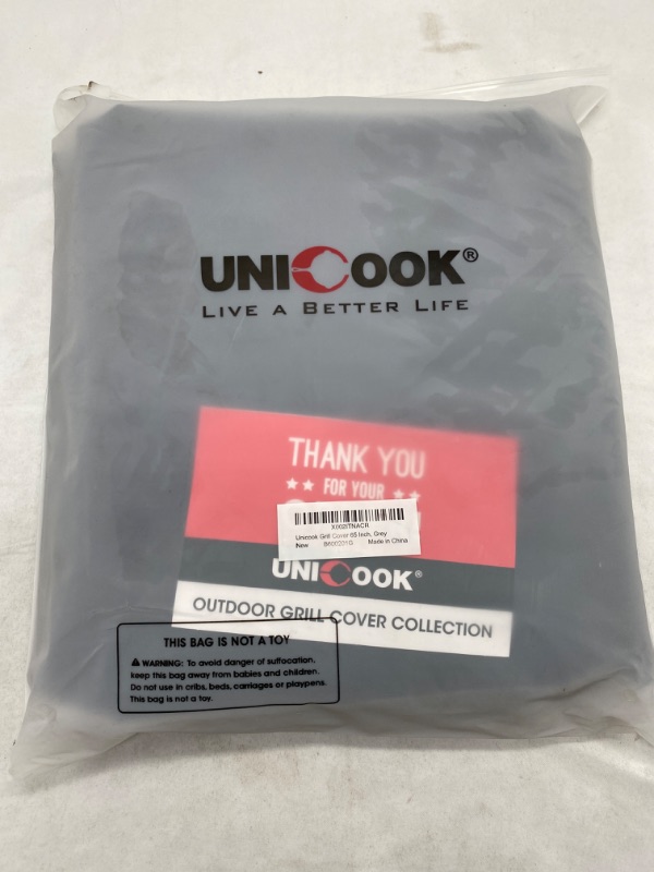 Photo 1 of Unicook 65 Inch Grill Cover for Outdoor Grill, Heavy Duty Waterproof BBQ Cover, Fade Resistant Barbecue Cover, Compatible with Weber, Char-Broil, Nexgrill and More Grills, Grey NEW